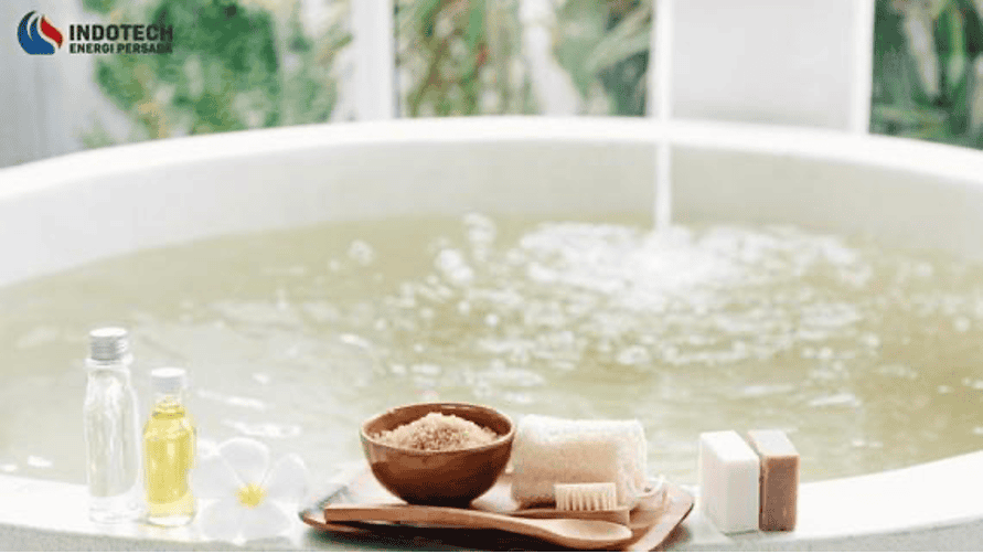 berendam menggunakan water heater